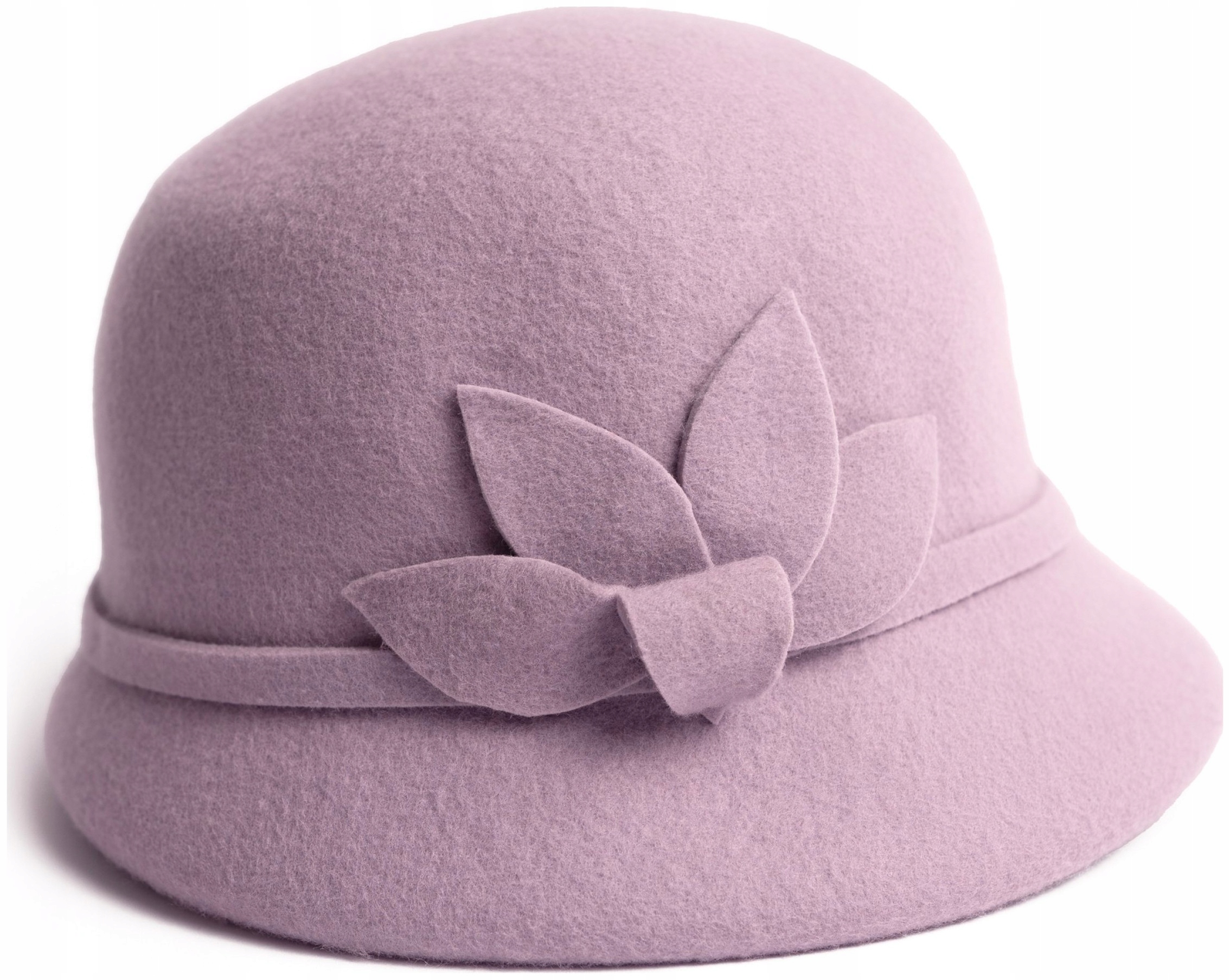 Elegantní plstěný klobouk Lucy vlněný, dámský, teplý, levandulový