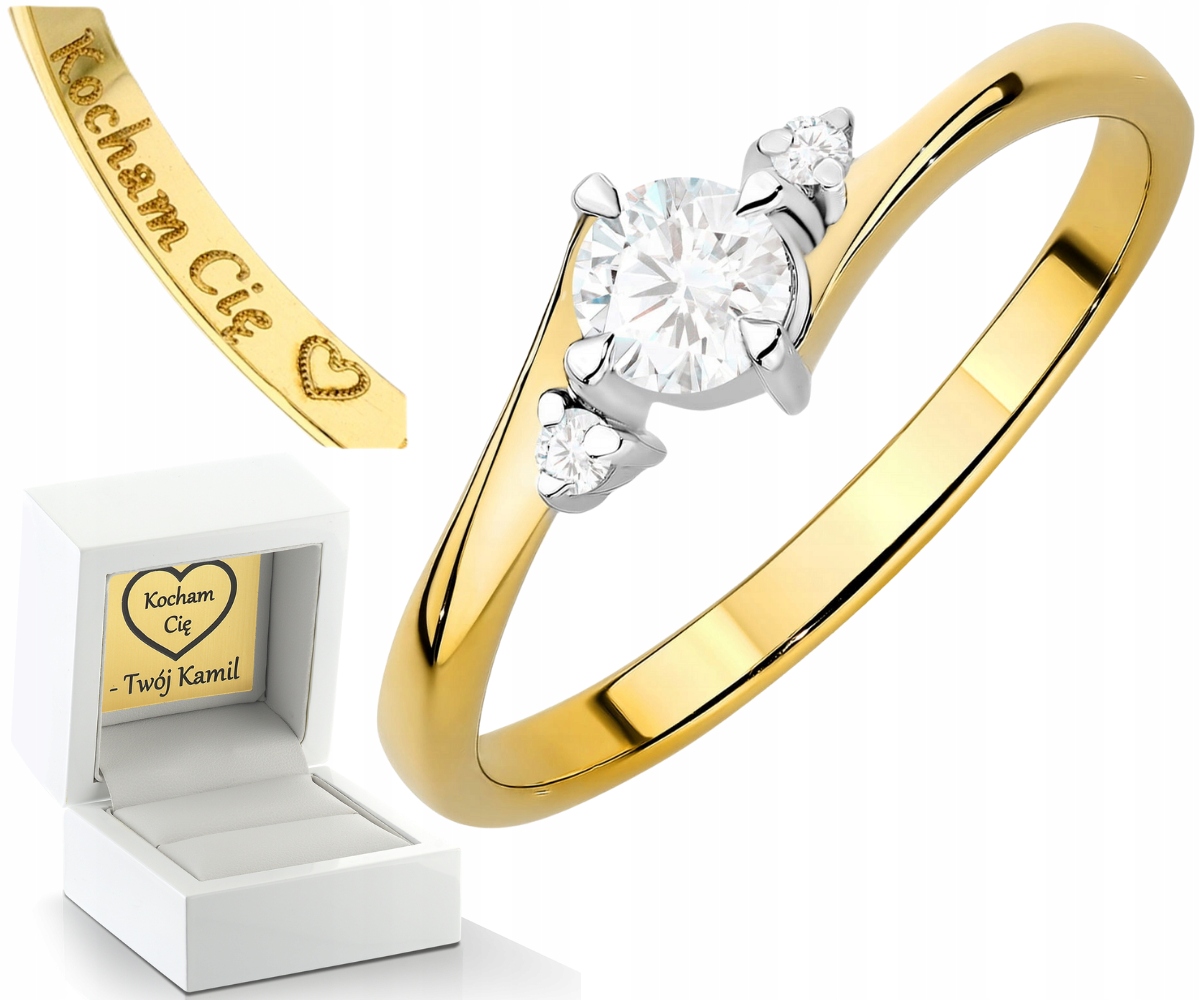 Zlatý Prstýnek Laboratorní Brilianty Zlato 585 Gravírování Bonus