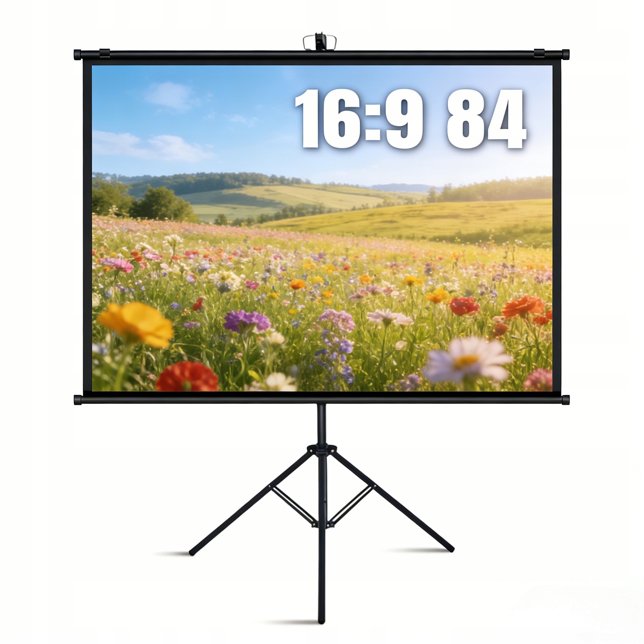 Projekční Plátno Pvc Multimediální Rolovací 84" 16:9 Full Hd 4K Stativ