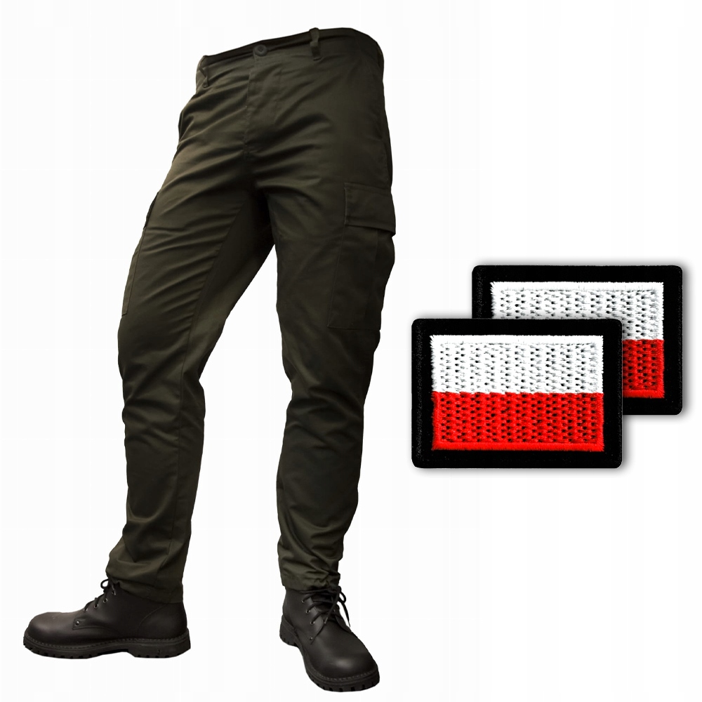 Spodnie Bojówki Taktyczne Wojskowe Bdu Specforce Olive M Flagi Polski