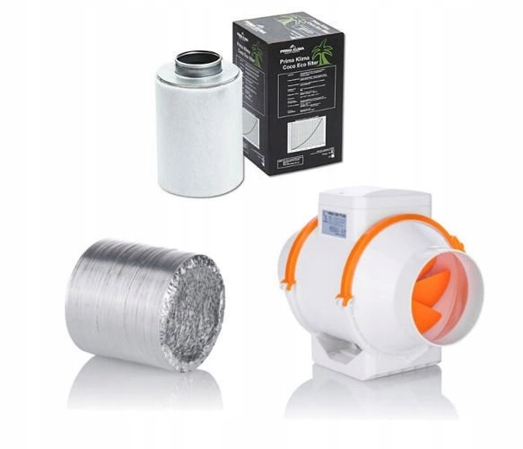 Ventilační sada growbox Ventilátor 125 mm 220-280 m3/h filtr 240-360 m3/h