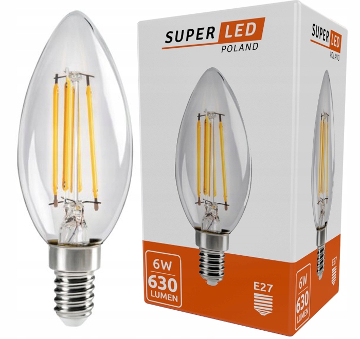 Żarówka LED E14 Filament 6W Edison Ozdobna C35