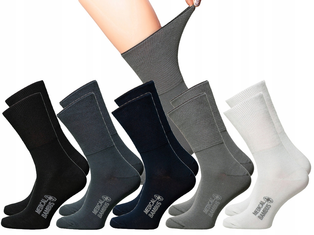 

5x Skarpety Bambusowe Medyczne Jony Srebra! 38-40