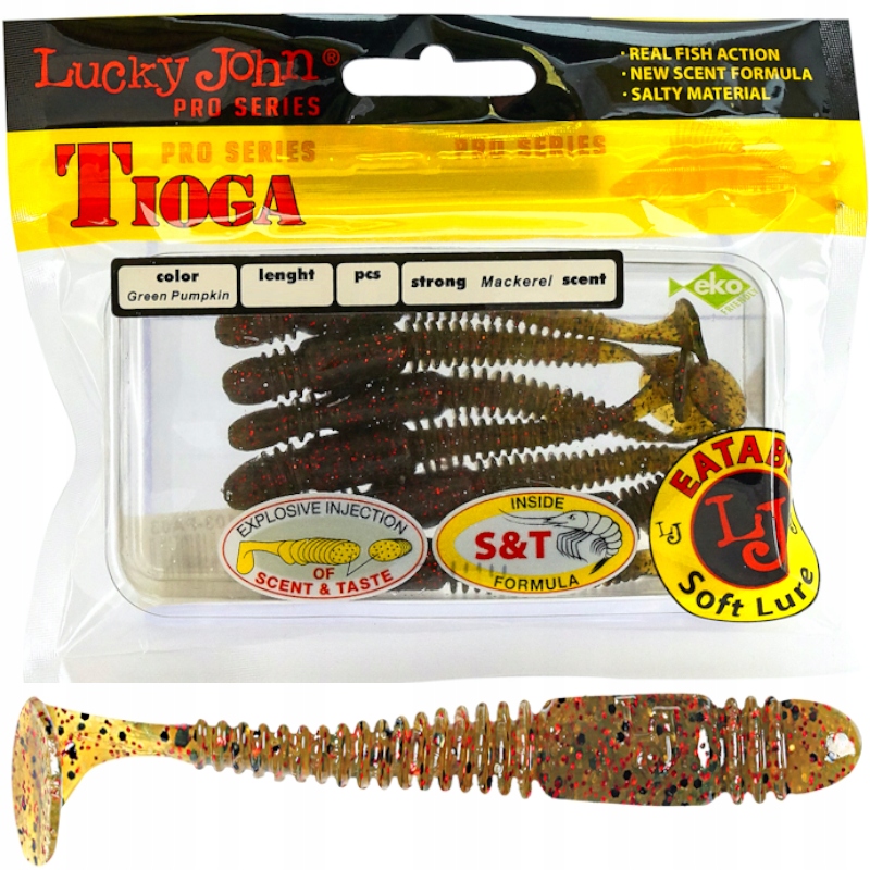 Guma Ripper Lucky John Tioga 3.4'' 8.6cm PA03 Pumpkin 6szt. Na Sandacza