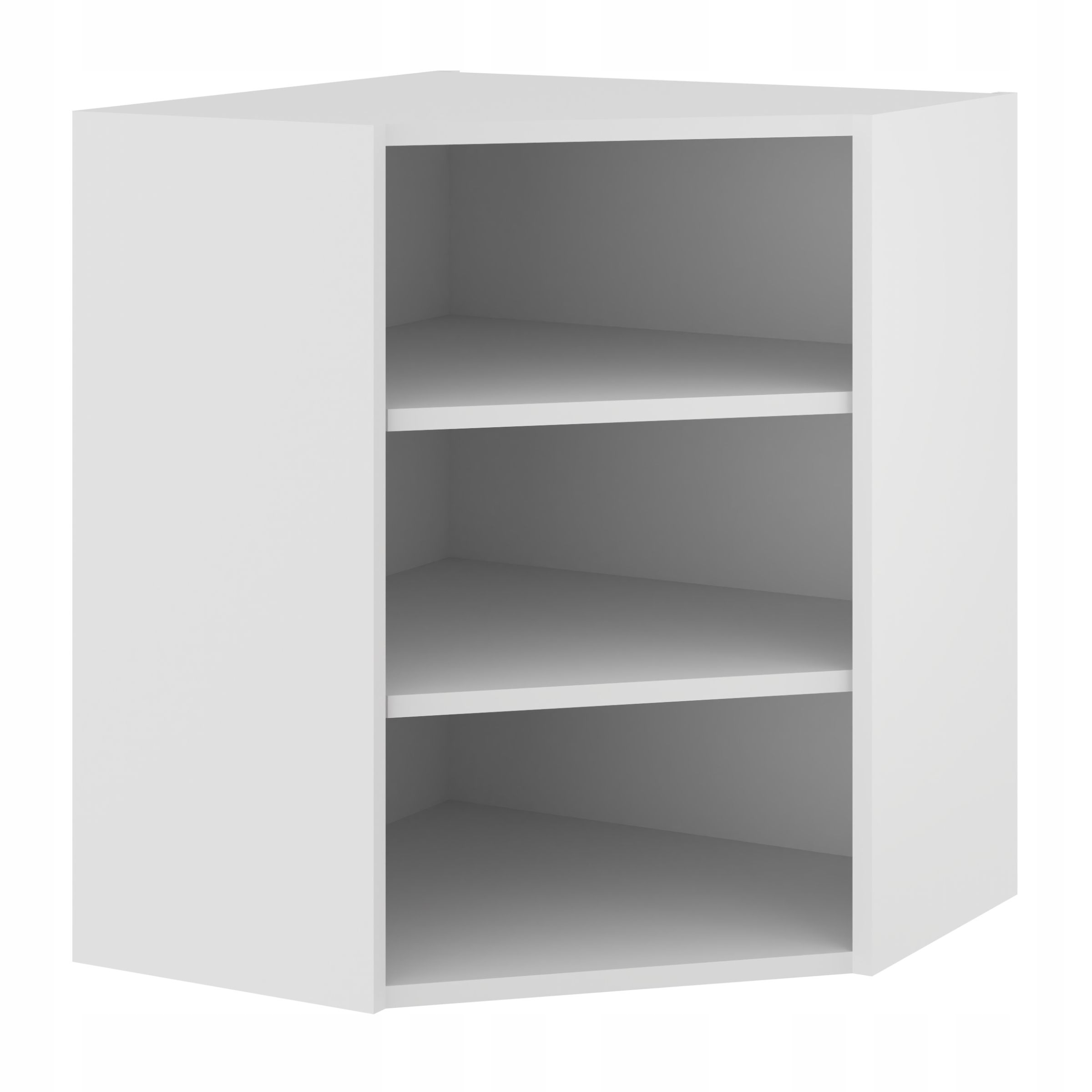 Korpus: bílá horní rohová kuchyňská skříňka 60/72 s příslušenstvím