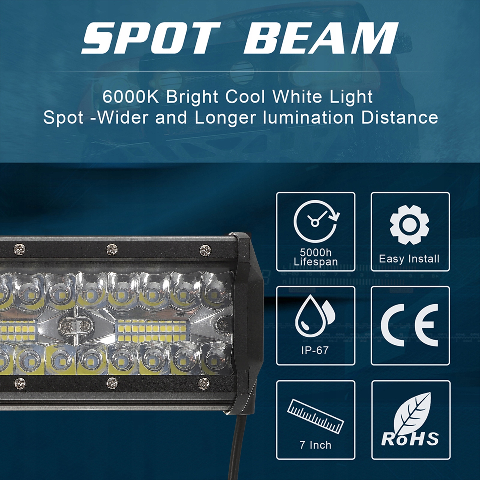 REFLEKTOR SAMOCHODOWY REFLEKTOR DROGOWY LED 7 CALI LLWL EAN (GTIN) 9317200077710