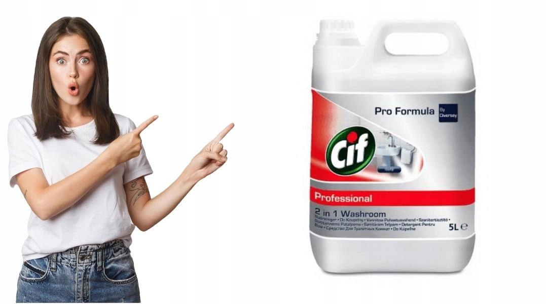 Levně Čisticí prostředek na sanitární zařízení Cif 2v1 Washroom 5L