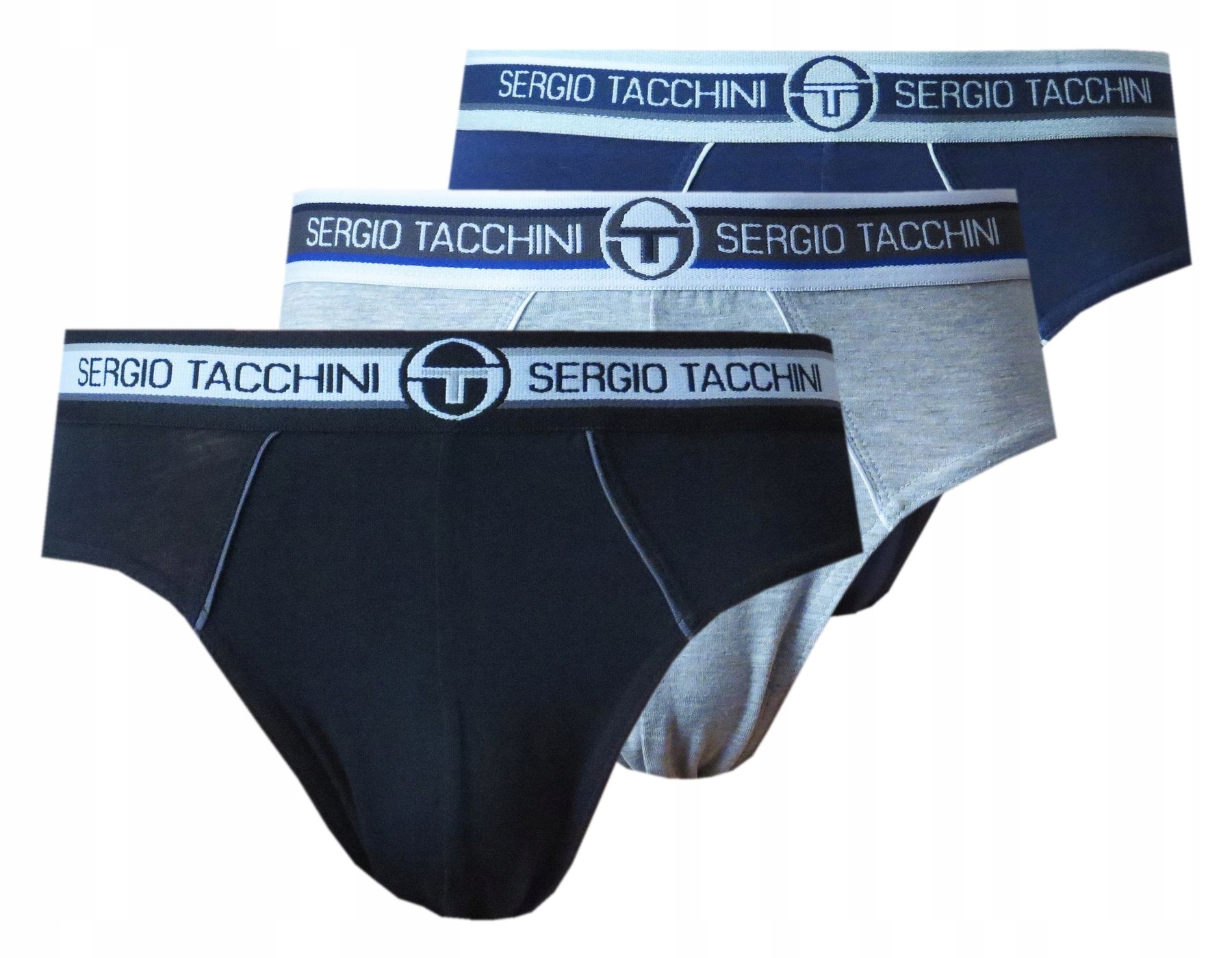

3szt -Slipy Sergio Tacchini bawełna kolory Box XL