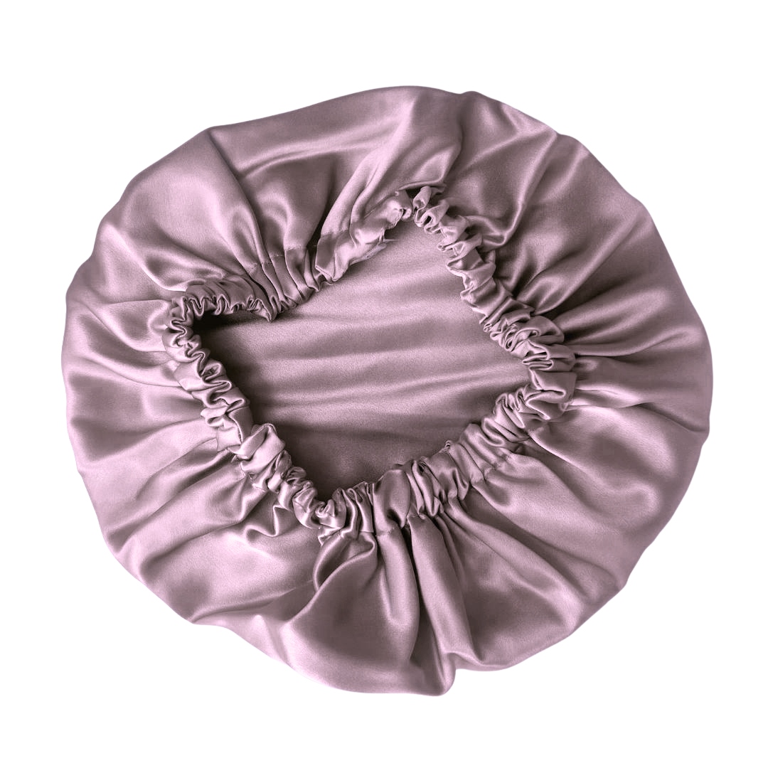 Hedvábná čepice na spaní, čepice z hedvábí 100% hedvábí levandule růžová