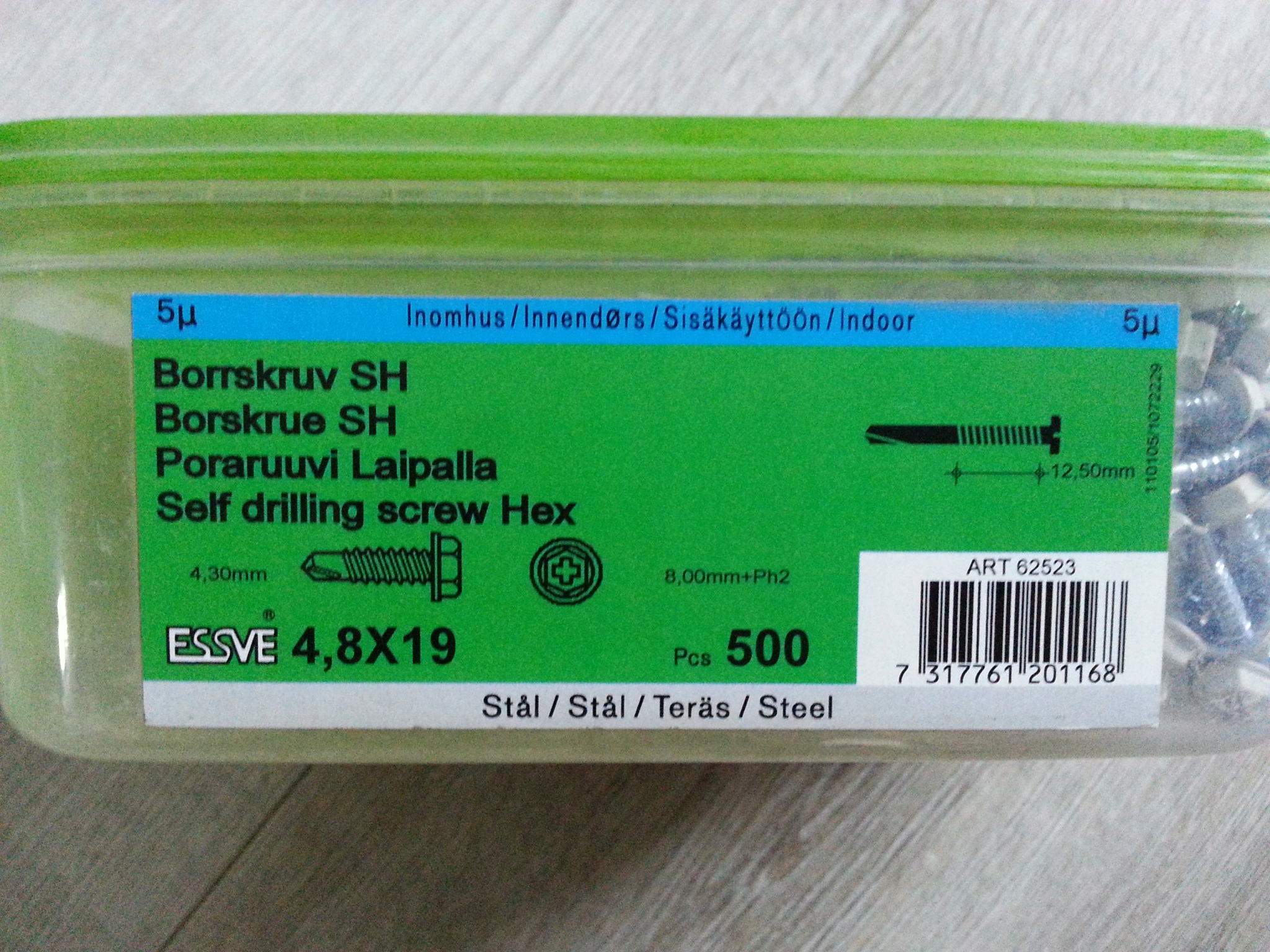 WKRĘT SAMOWIERTNY 4,8x19 ESSVE 500 szt RAL 9002 EAN (GTIN) 7317761201168