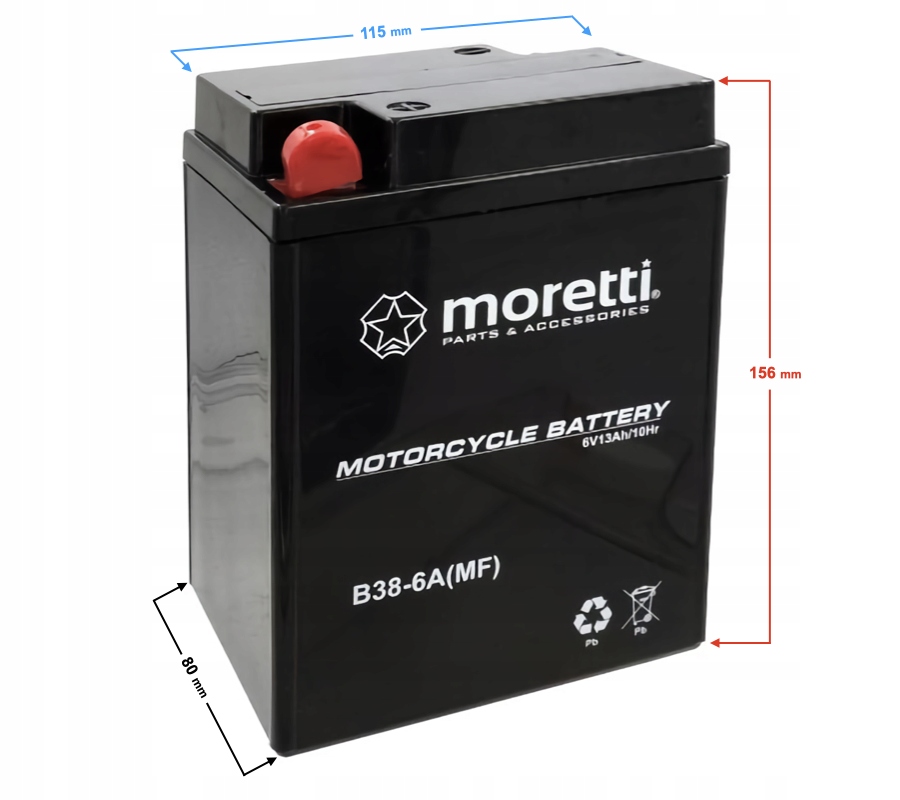 Akumulator Moretti AGM (Gel) MB38-6A Producent Moretti