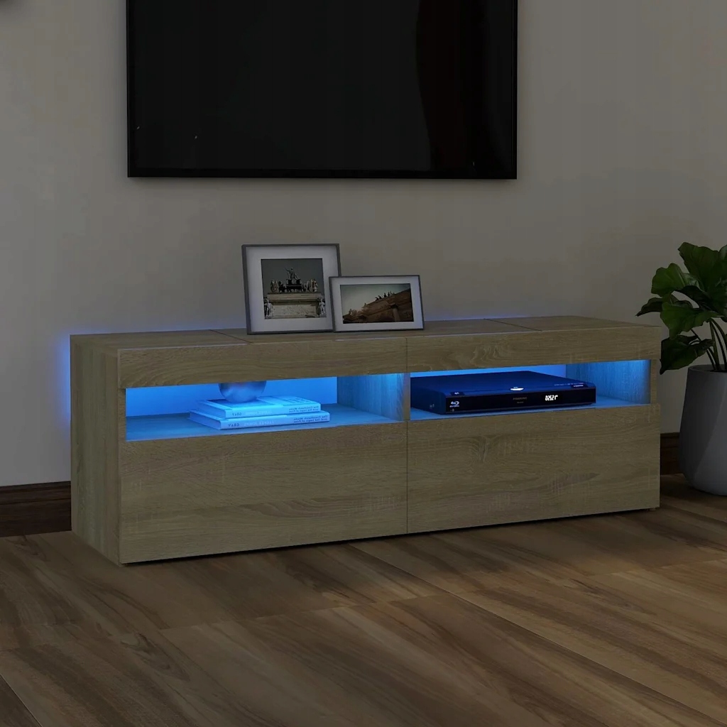 Petrashop Tv skříňka s Led osvětlením dub sonoma 120 x 35 x 40 cm Hnědá 80