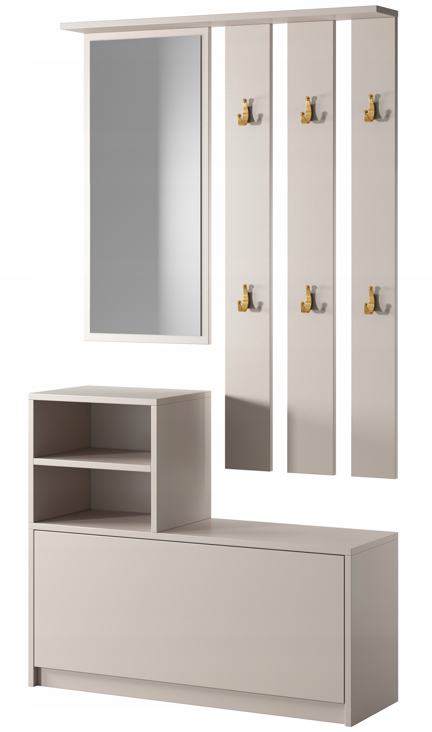 Sada do předsíně Yesfir s botníkem a věšáky 85 cm, kašmír