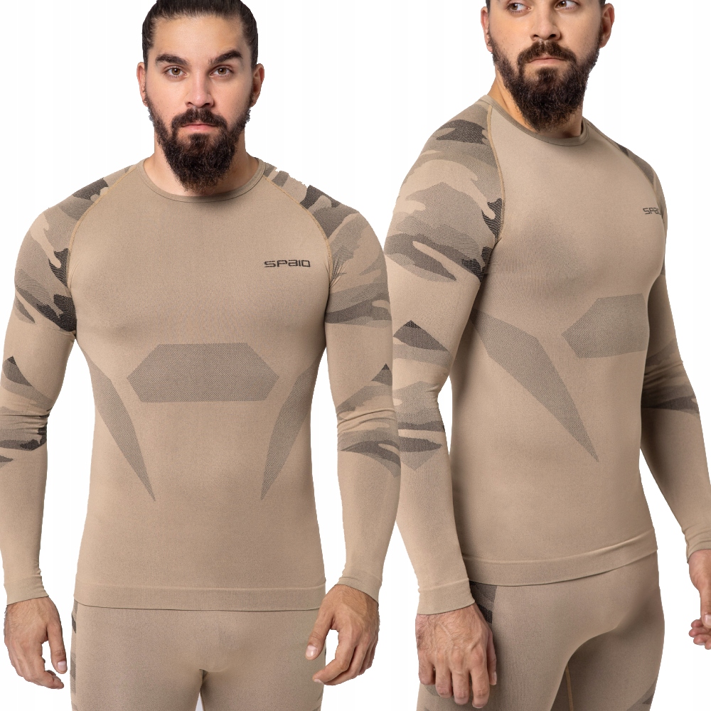 Koszulka Termoaktywna Termiczna Spaio Tactical Męska Sand Coyote Khaki XXL