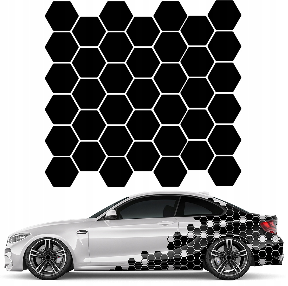 

Naklejka na auto Plaster Miodu Hexagon 39szt 7x8