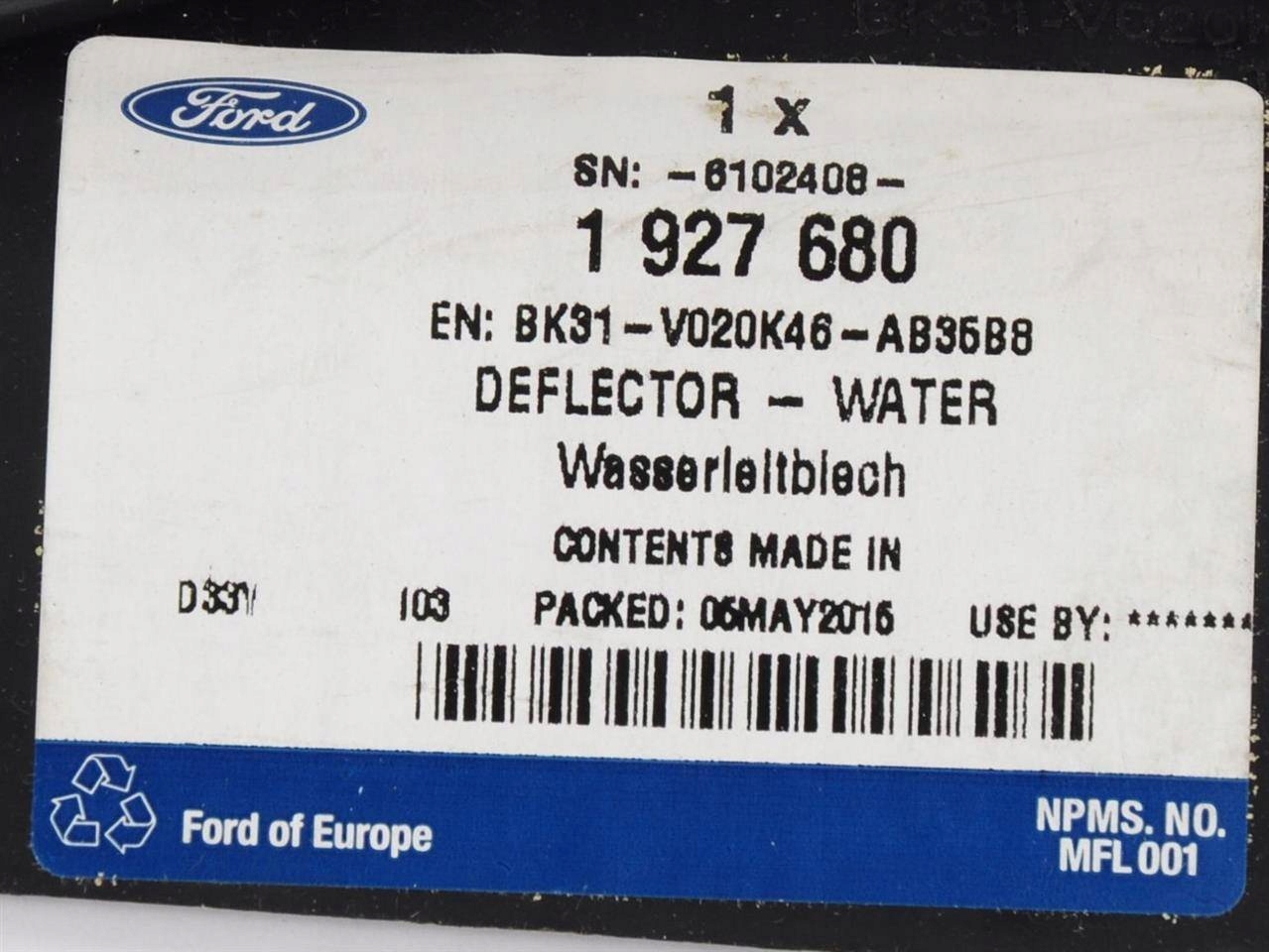 DEFLEKTOR PRAWY TRANSIT 14 19 Producent czesci Ford OE
