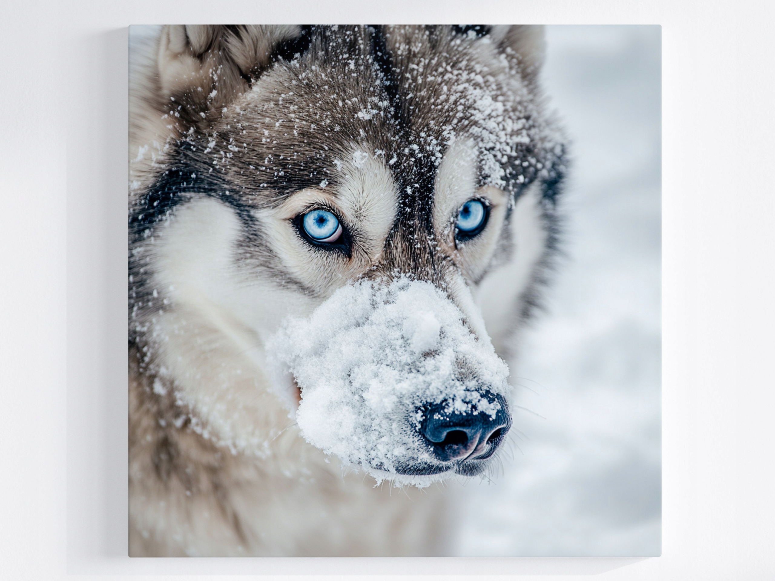 Obraz Na Plátně Canvas Makro Fotografie Sibiřský Pes Husky Sníh 80x80