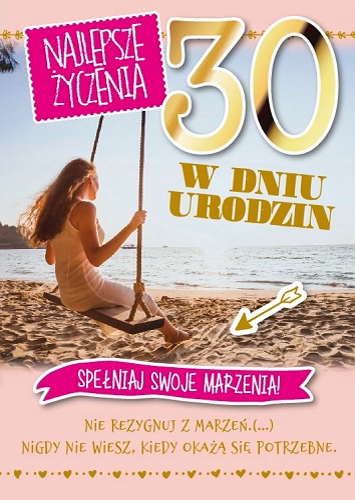 

Kartka na 30 urodziny dla dziewczyny kobiety GM644