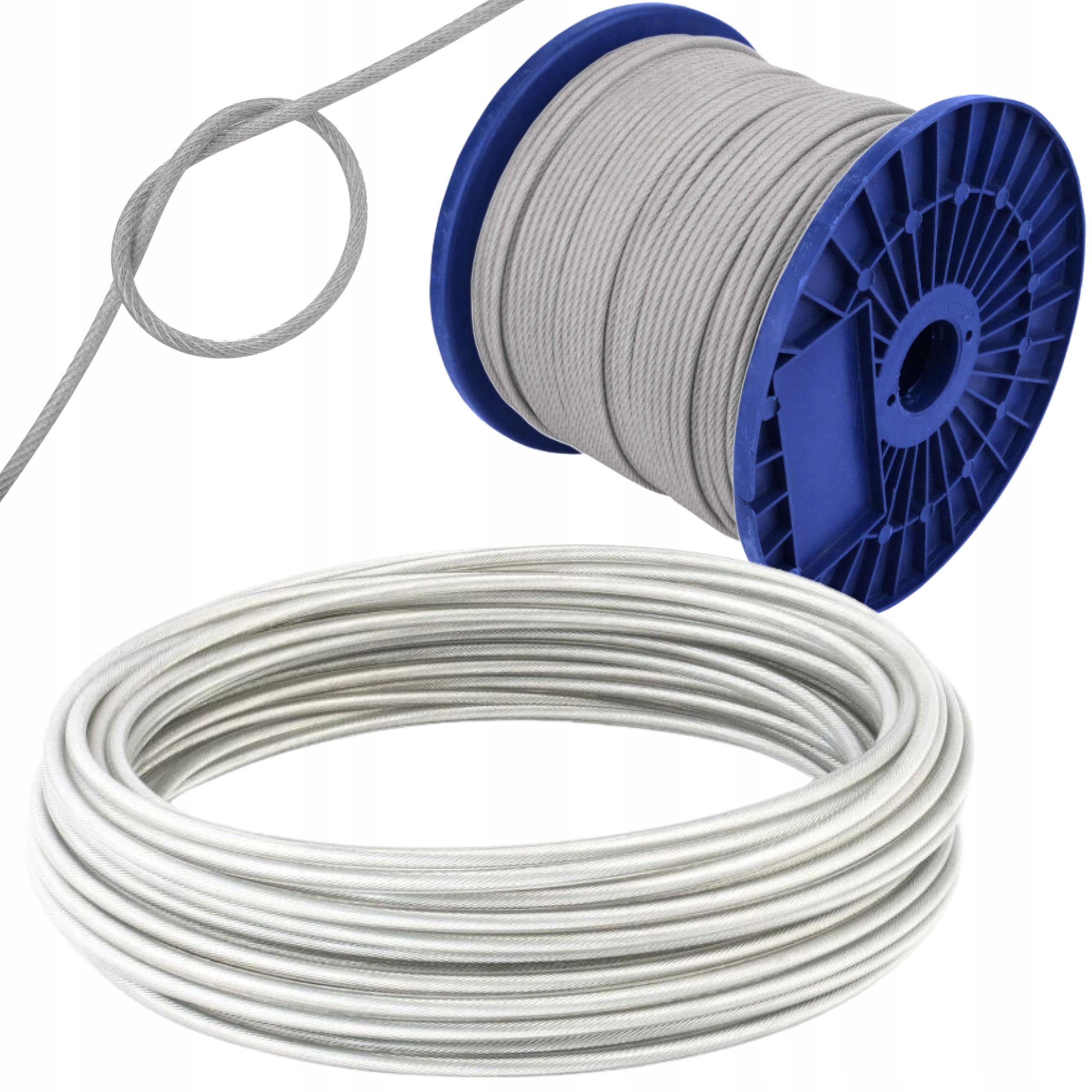 Pvc ocelové lano 5 mm 50 m Pozinkované lanko v krytu Pozink Lano Obal