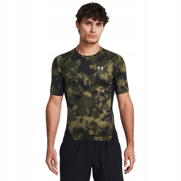 Under Armour Koszulka HeatGear Compression Printed Camo Khaki M