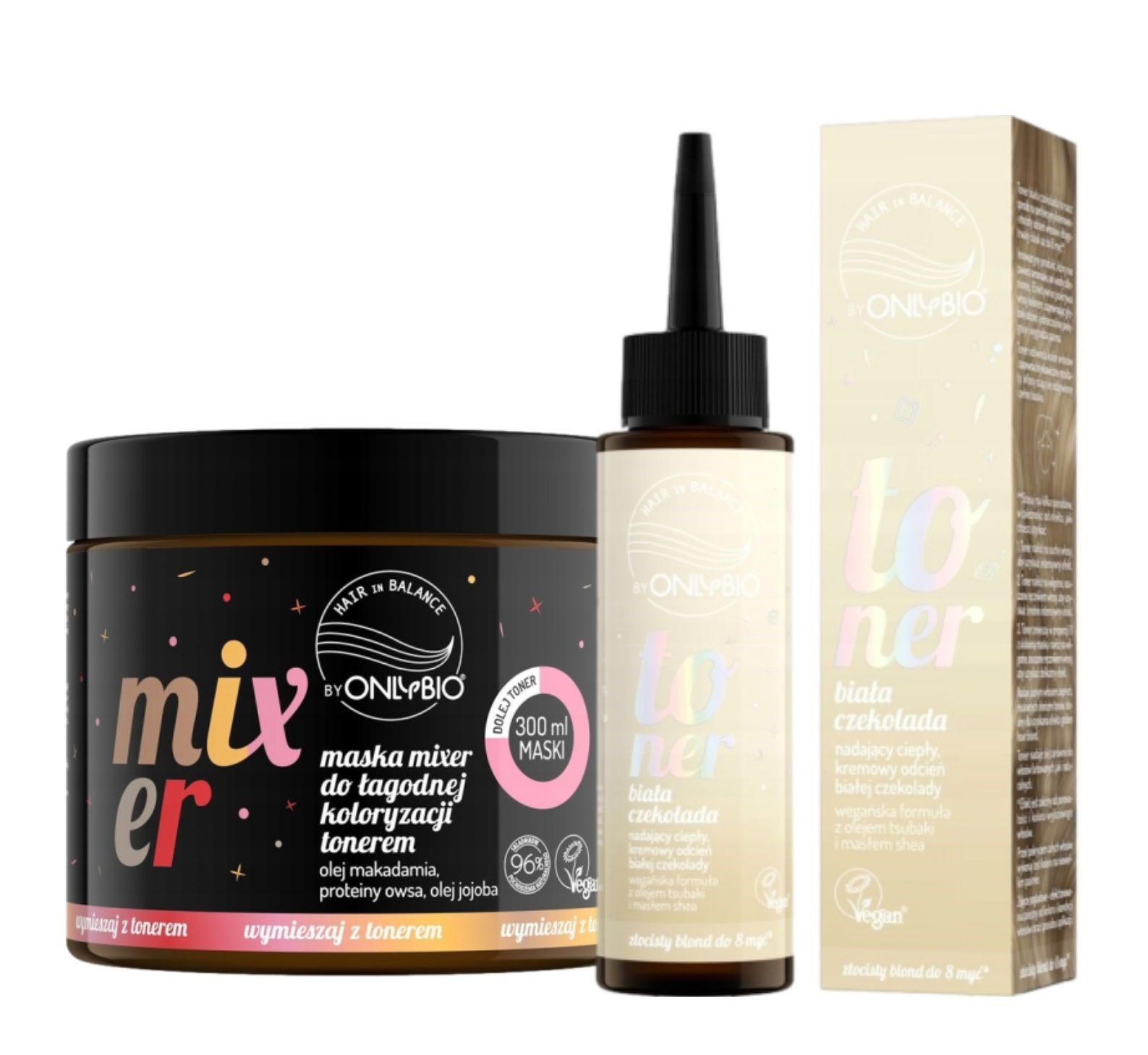 Onlybio barva na vlasy Bílá Čokoláda Maska Mixer Set