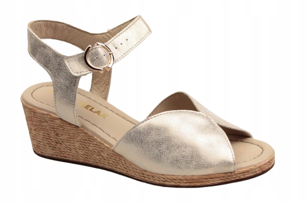 Sandály Ryłko 4RG39_W_ _4TR 37 Platinové Na Spodní Straně Typu Koturna