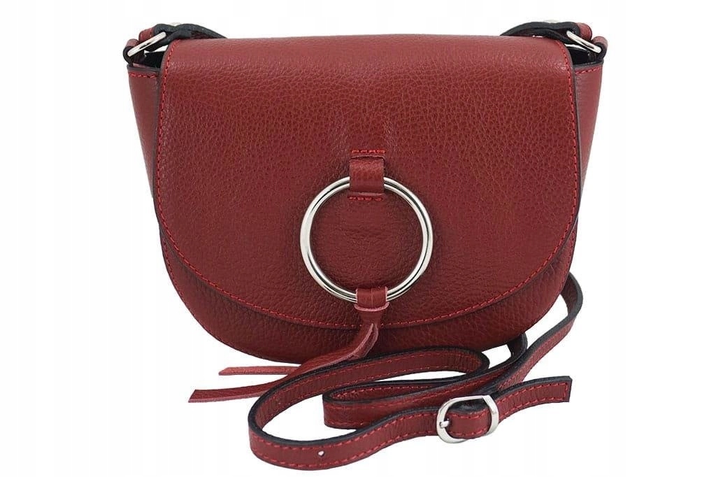 Dámská kožená kabelka přes rameno – červená