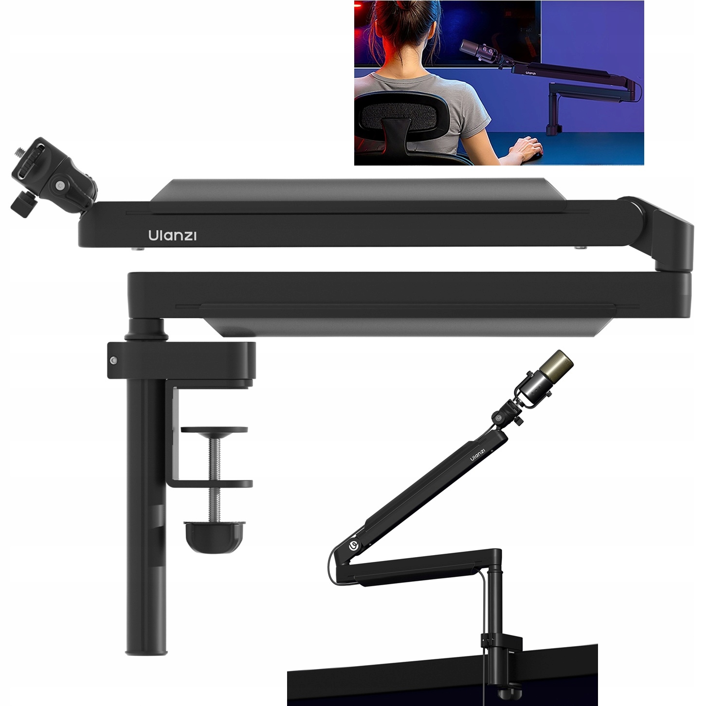 Výložník Rameno Držák mikrofonu Mikrofonový držák na mikrofon Ulanzi ZJ05