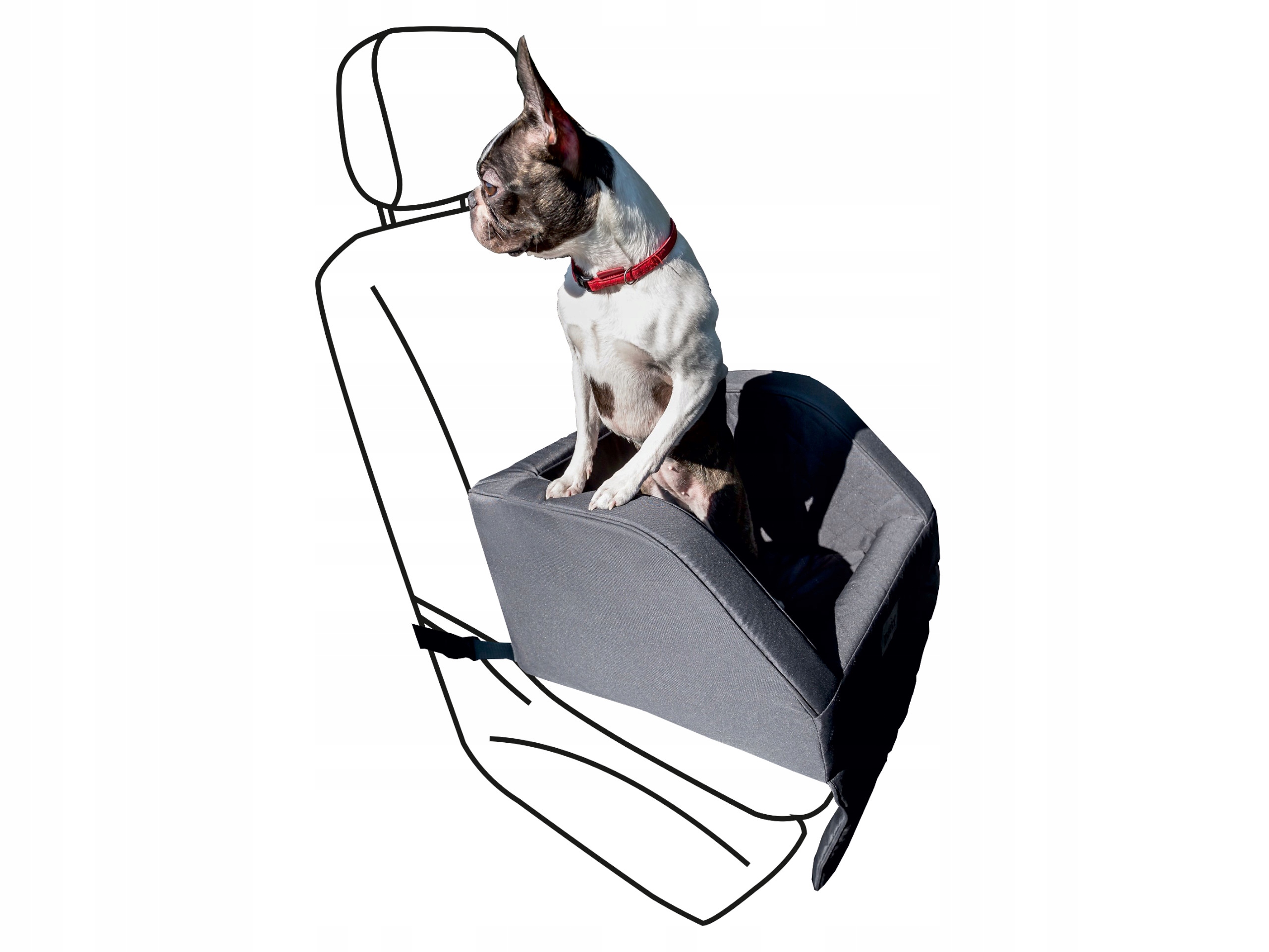 Levně Autosedačka Přepravka Pelíšek pro psa kočku 46 x 46 cm
