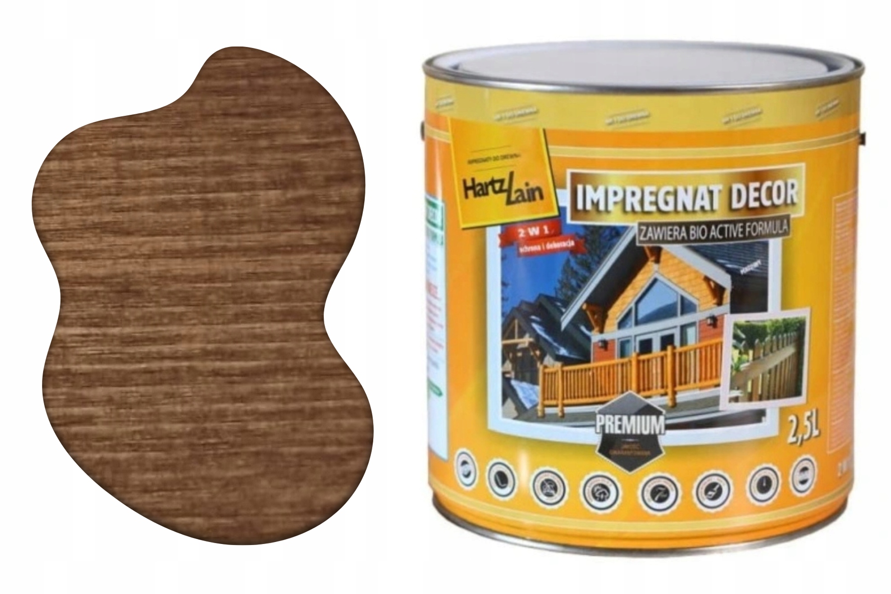 HartzLain Decor Orzech impregnat HartzLack 2w1 2,5L