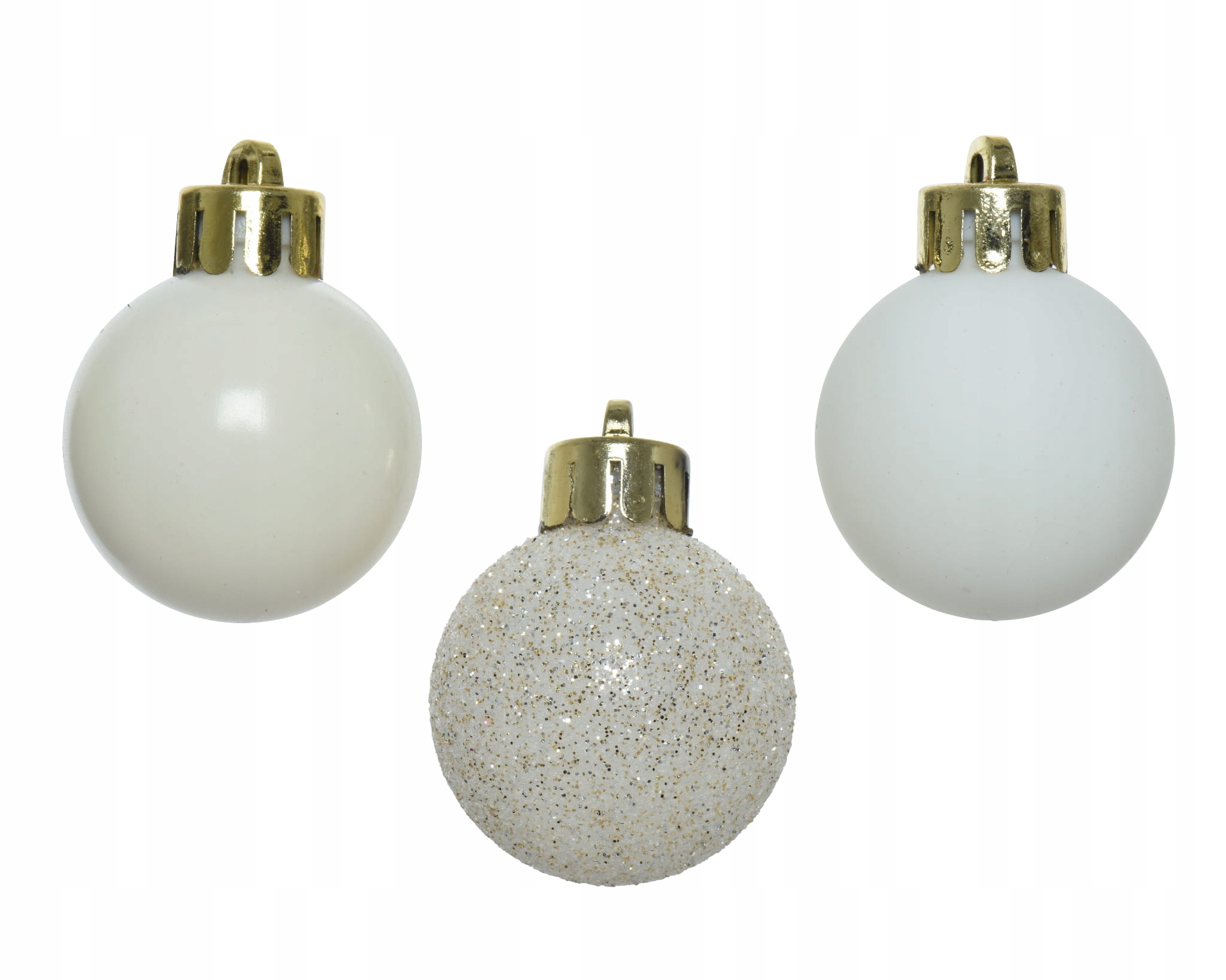 

Bombki plastikowe kremowe mix zawieszki choinkowe