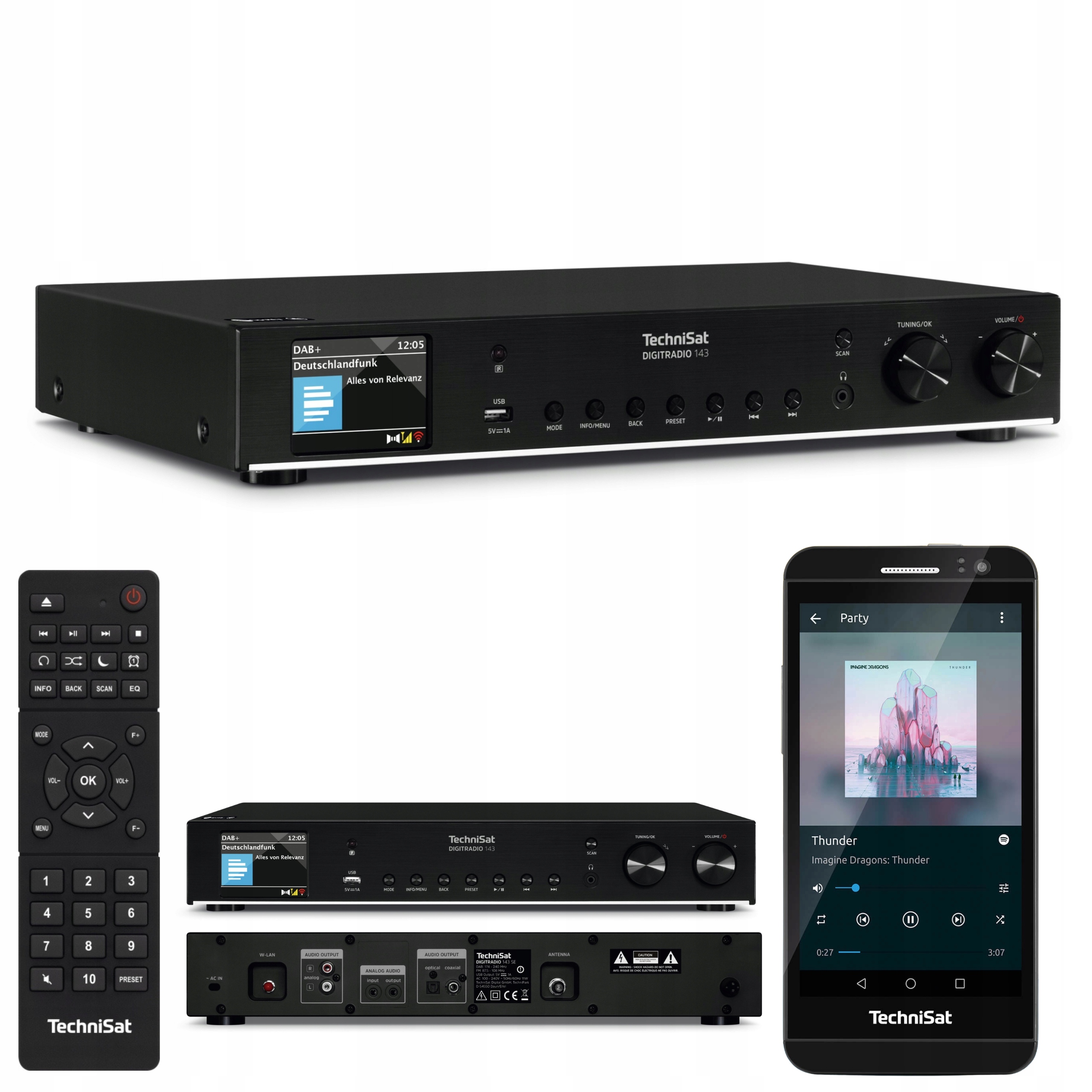 Digitální internetové rádio WiFi Dab+ Fm Spotify TechniSat Digitradio 143 V3