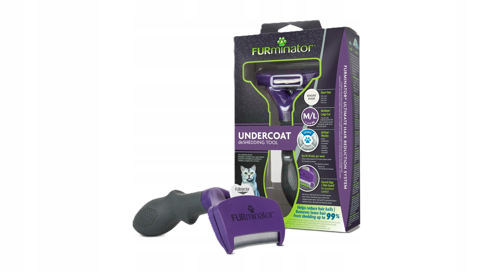 Furminator hřebínek pro krátkosrsté kočky středních a velkých plemen M/L