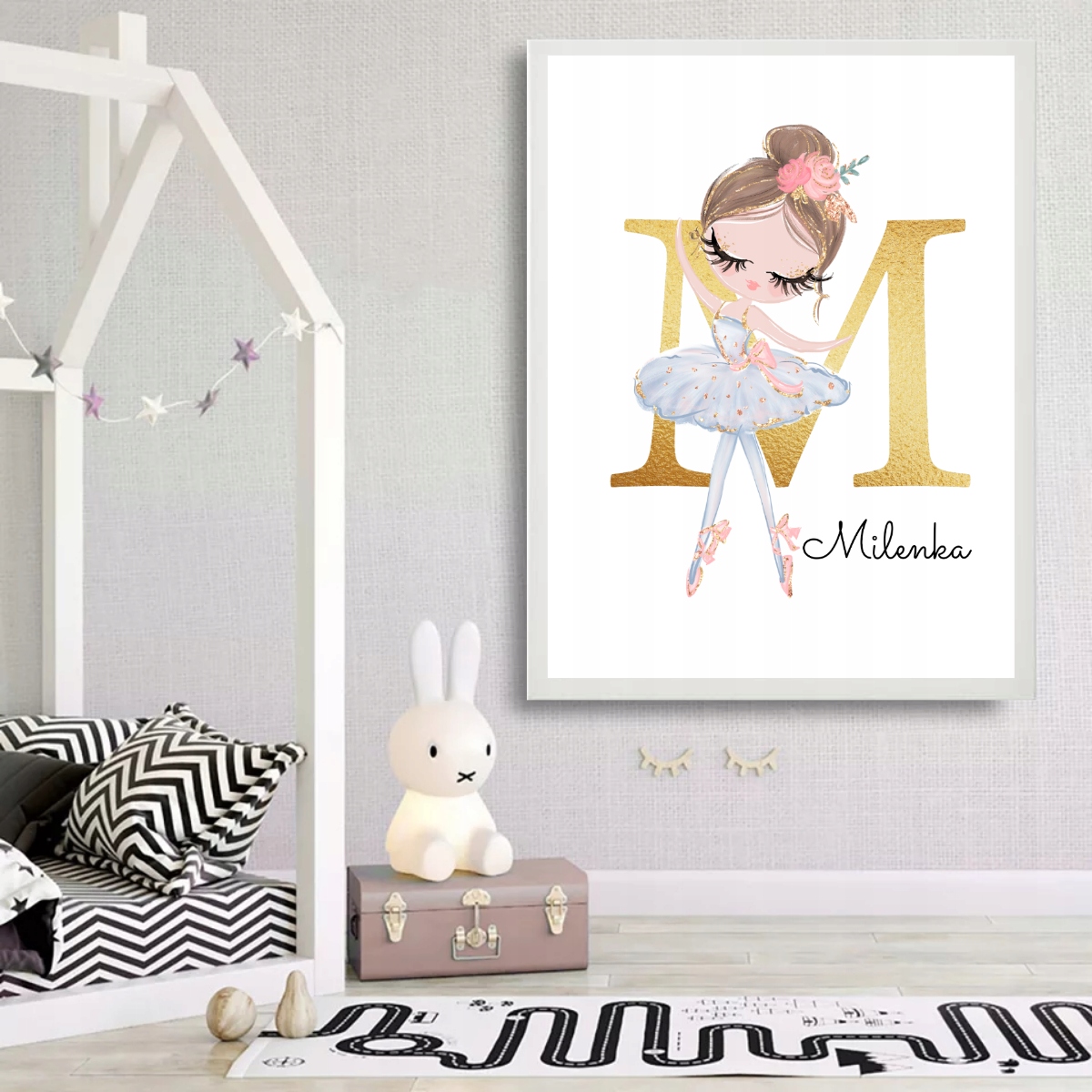 Plakat z imieniem, Balerina, A4 ramka