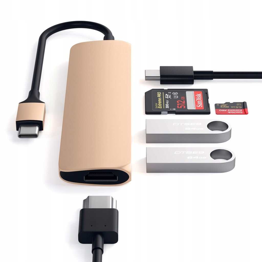 SATECHI Slim Type-C Adapter v2 - USB HDMI USB-C 4k Zastosowanie inne