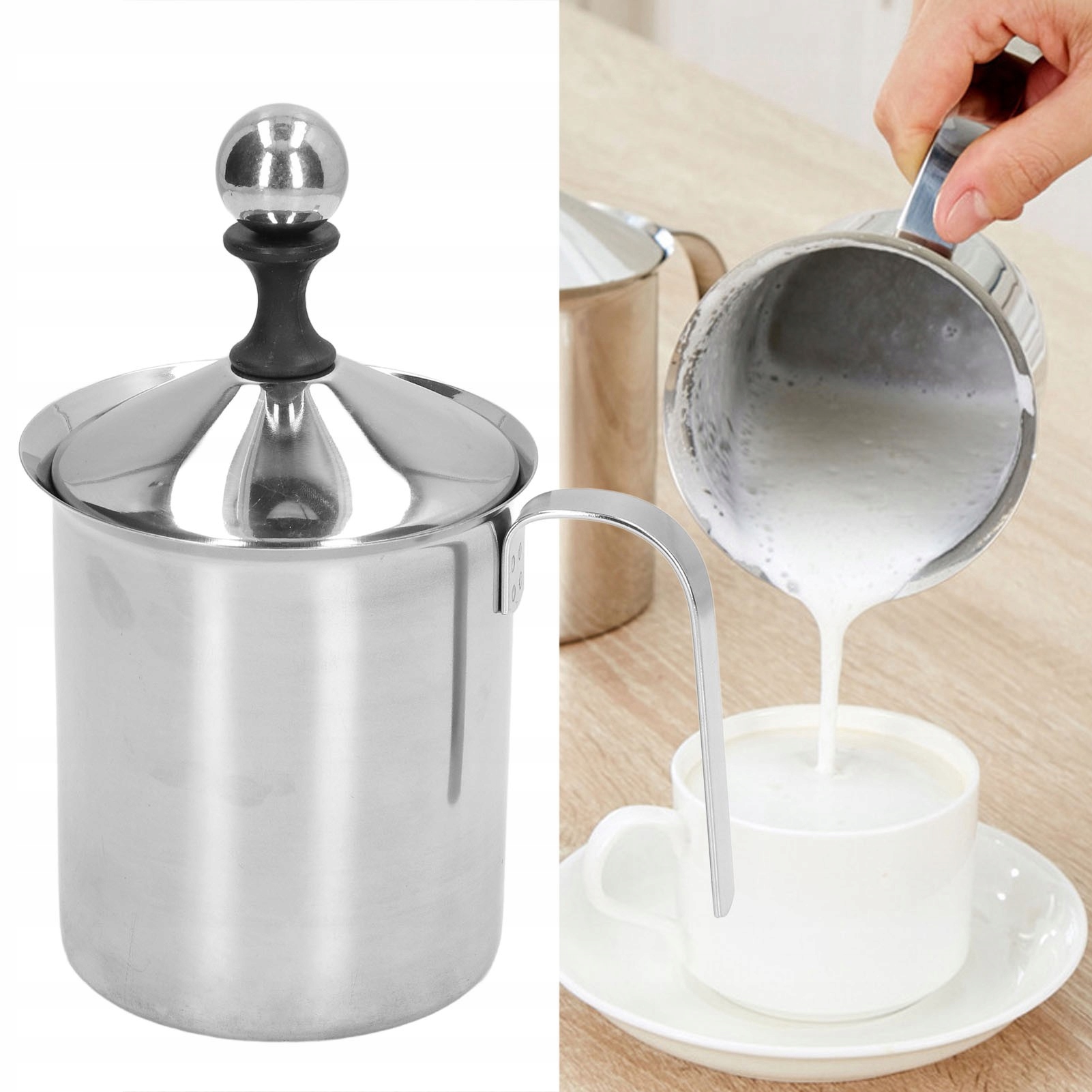 SPIENIACZ UBIJAK GARNEK DO MLEKA STALOWY 800ML Model 3118210349911