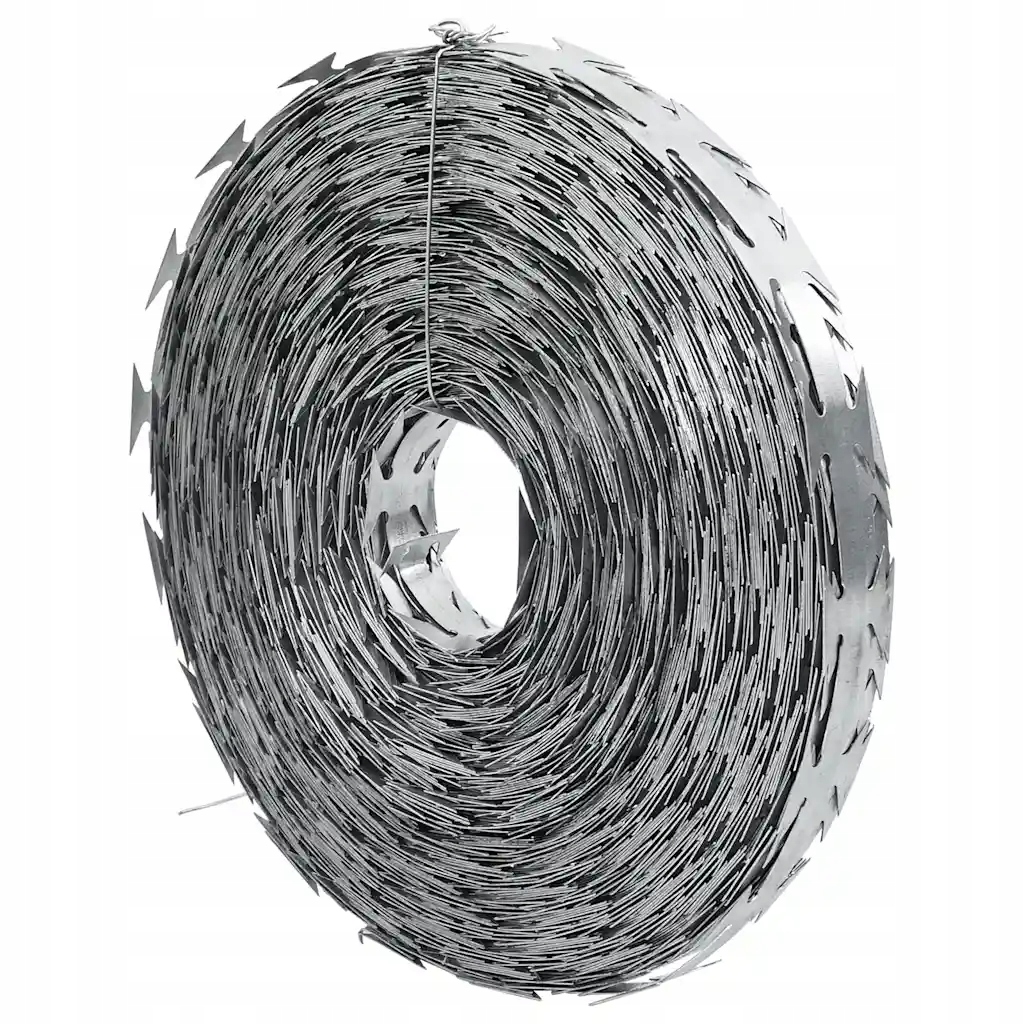 Ostrý drát Concertina z galvanizované oceli, 500 m, stříbrný, průměr