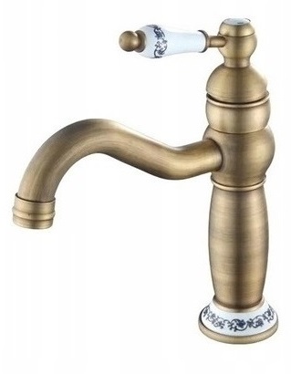 Umyvadlová baterie Old Retro Mosaz Vzorky Keramika Nové