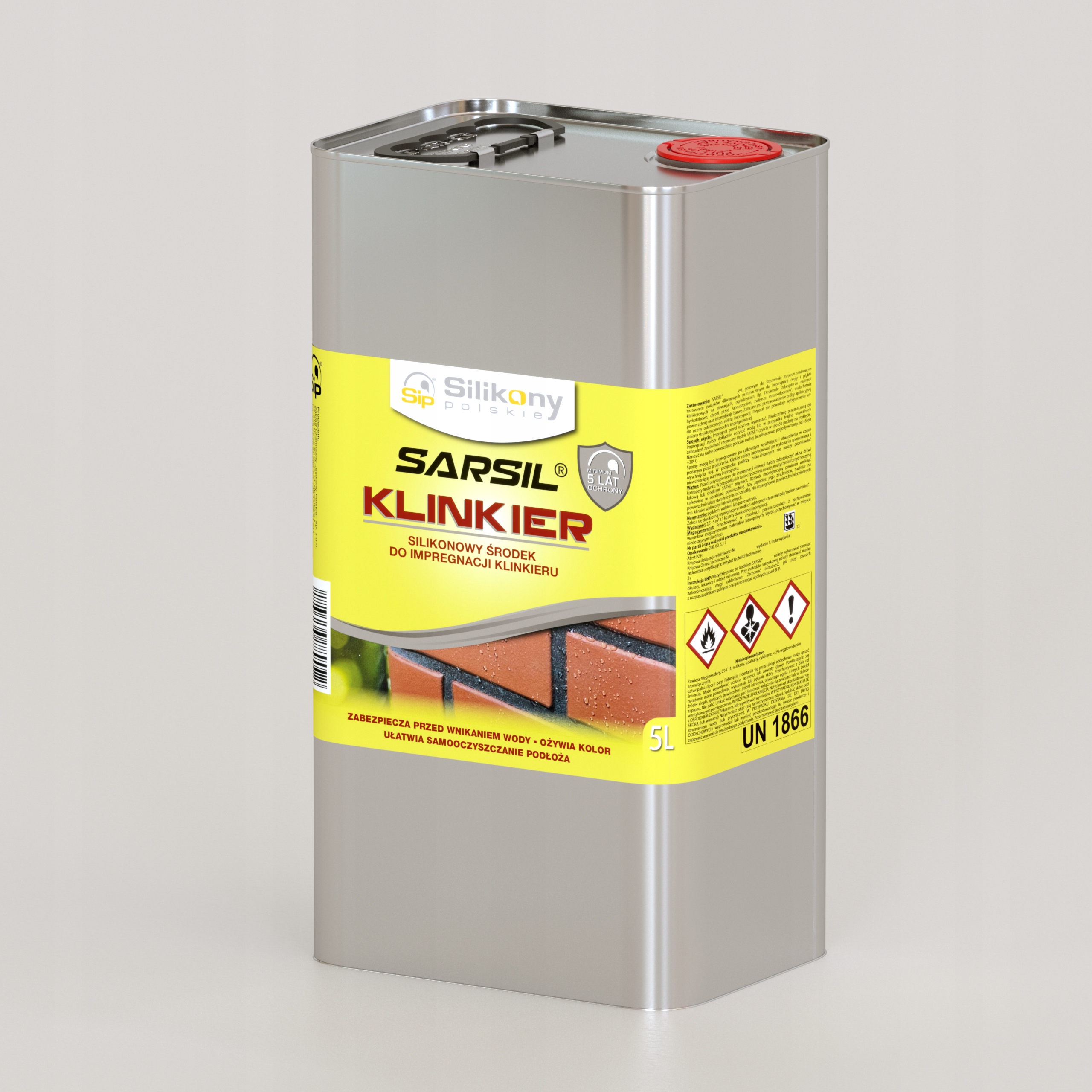 SARSIL Klinkier 5L - Impregnat do klinkieru, cegły Kolor producenta bezbarwny