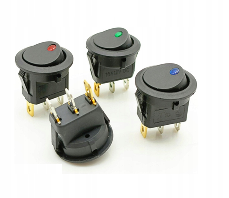 PRZEŁĄCZNIK 12V 20A KOŁYSKOWY ON/OFF LED NIEBIESKI