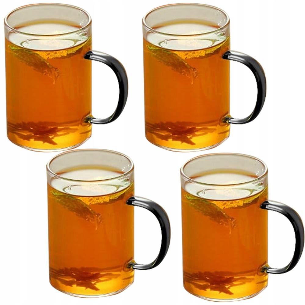 

Szklanki Z Czarną Rączką 300 ML Zestaw 4SZT Mghome