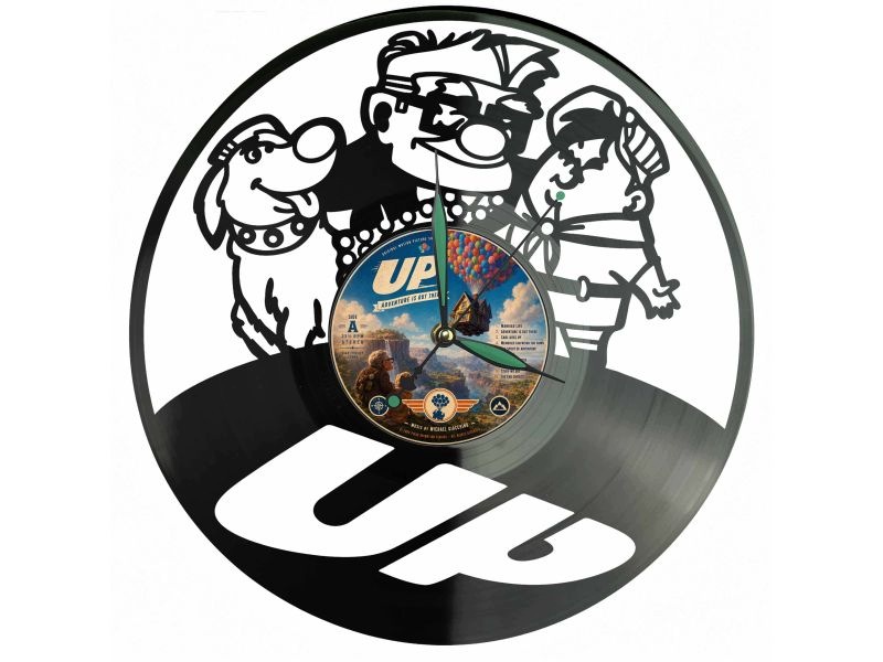 Up Odlet Dárek Originální dekorace do domu Hodiny z vinylové desky