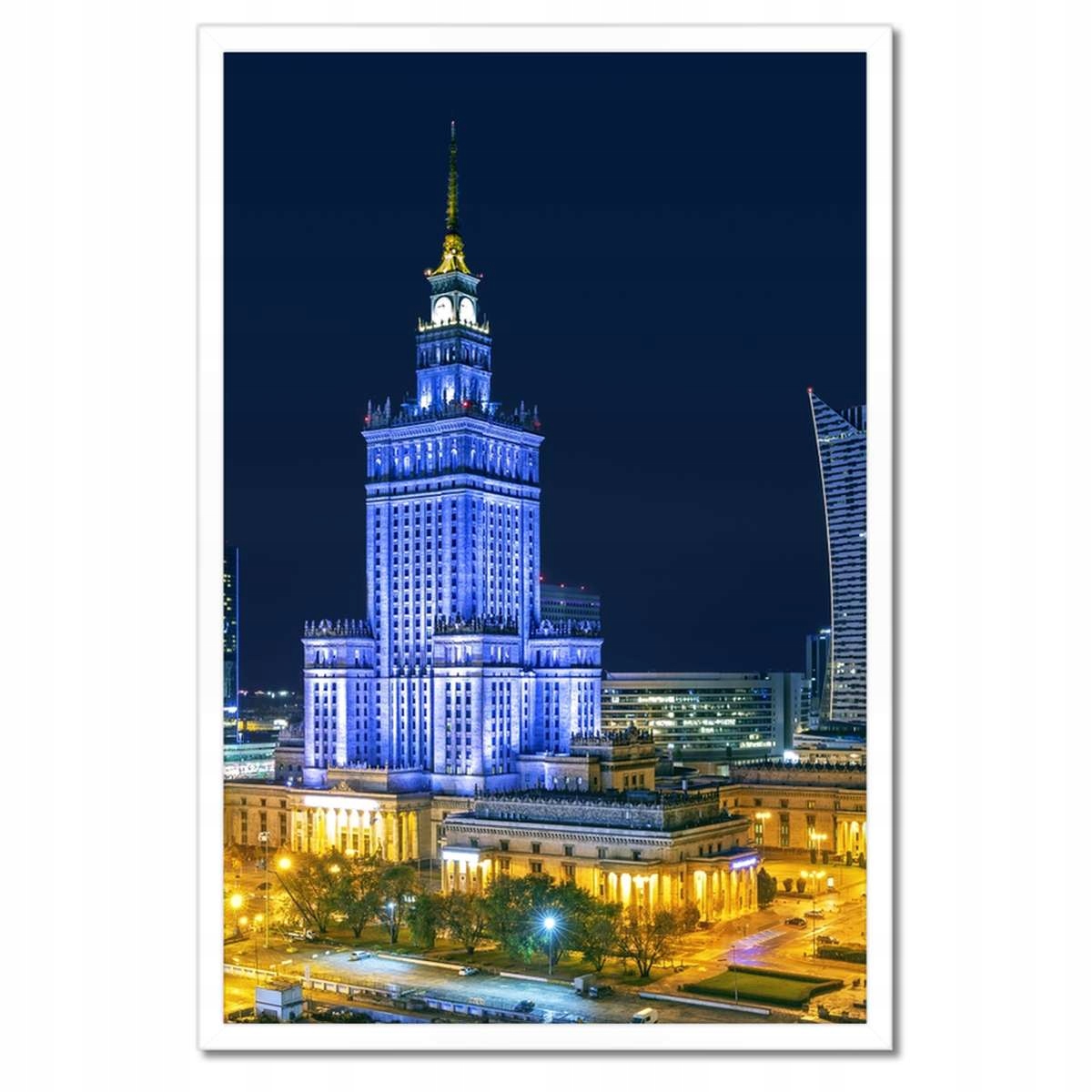 Plakáty v rámu 40x60 Varšava v noci Palác