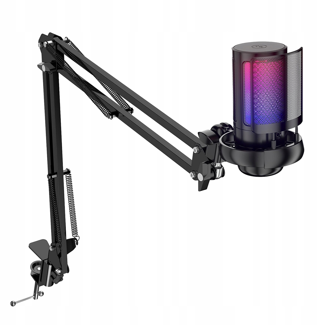 Kondenzátorový Mikrofon Studiový Herní Rozhraní Usb Stativ Filtr Sada