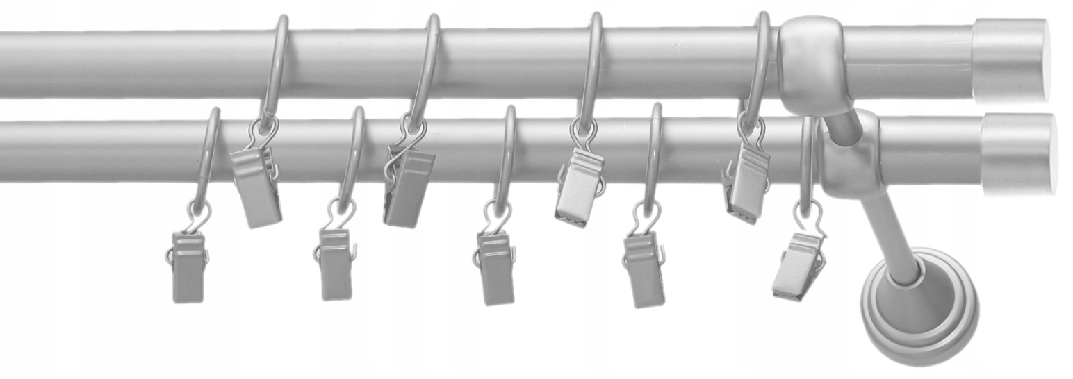 

Karnisze metalowe podwójne 19mm Classic 250 cm