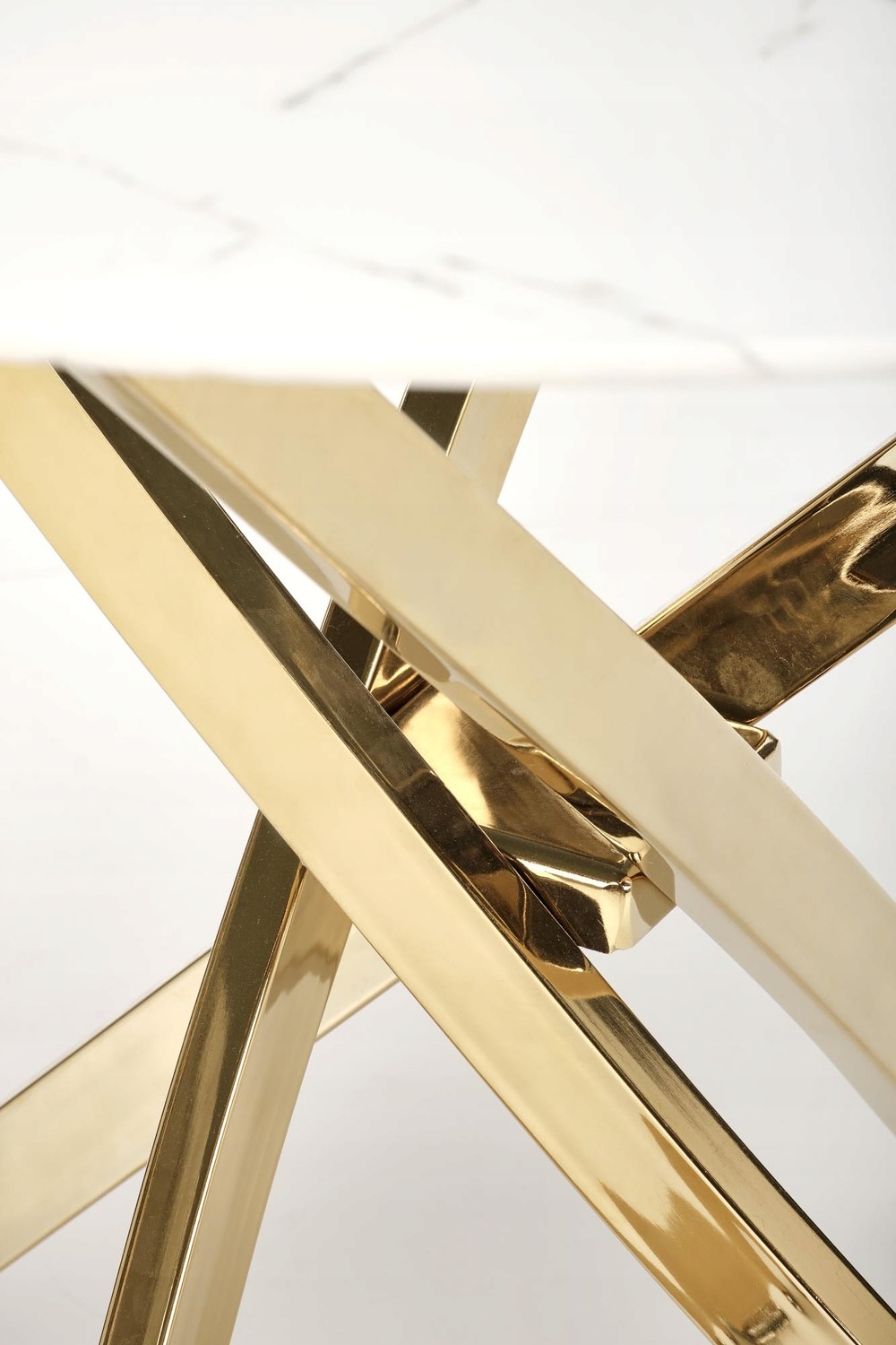 Stół okrągły RAYMOND 2 100 cm marmur salon kuchnia HALMAR Kod producenta V-CH-RAYMOND_2-ST-BIAŁY_ZŁOTY