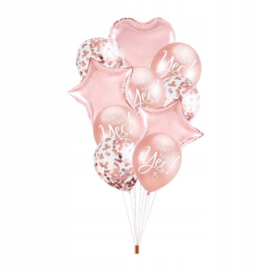 

Balony na Wieczór Panieński She Said Yes! rosegold