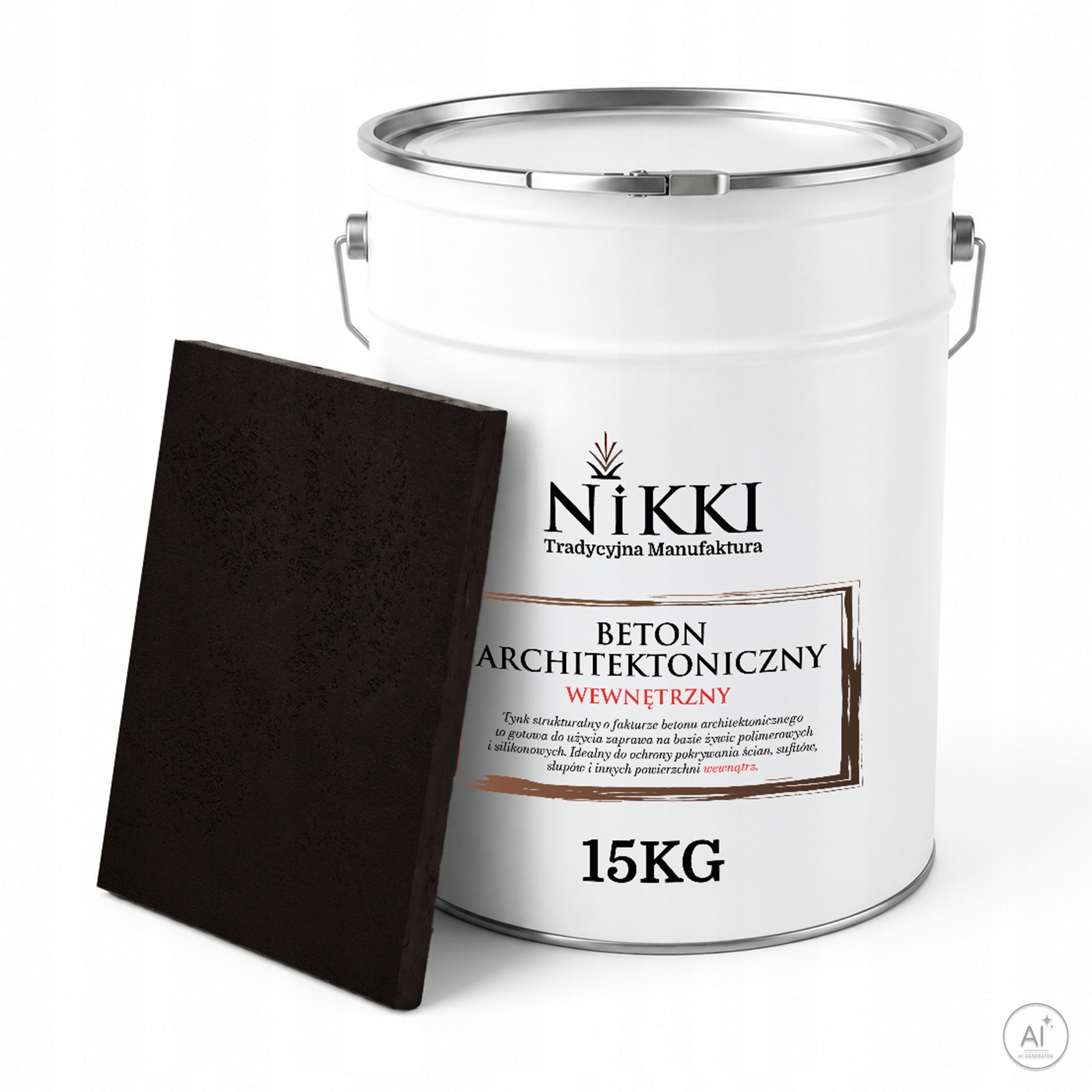 Dekorativní stěrka s texturou Betonu, interiérová, 15kg, černá 9005, s vysokou vydatností, Uv odolná