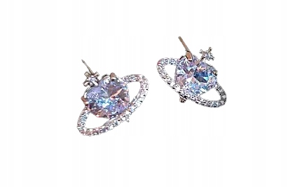 Kolczyki Planeta Saturn Serce Goth Srebrne Cyrkonie Marka Inna marka