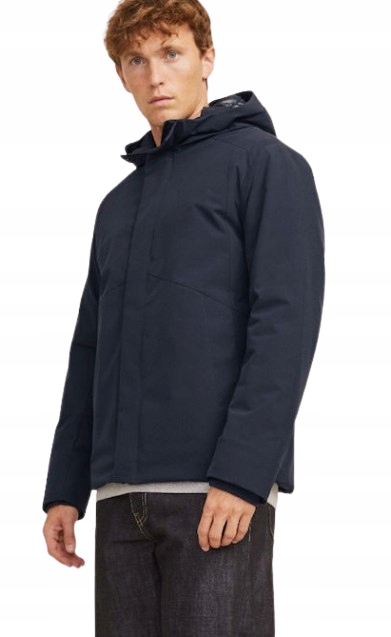 Jack&jones Tmavě Modrá Bunda S Kapucí A Zipem Na Boky, Velikost L, J5E
